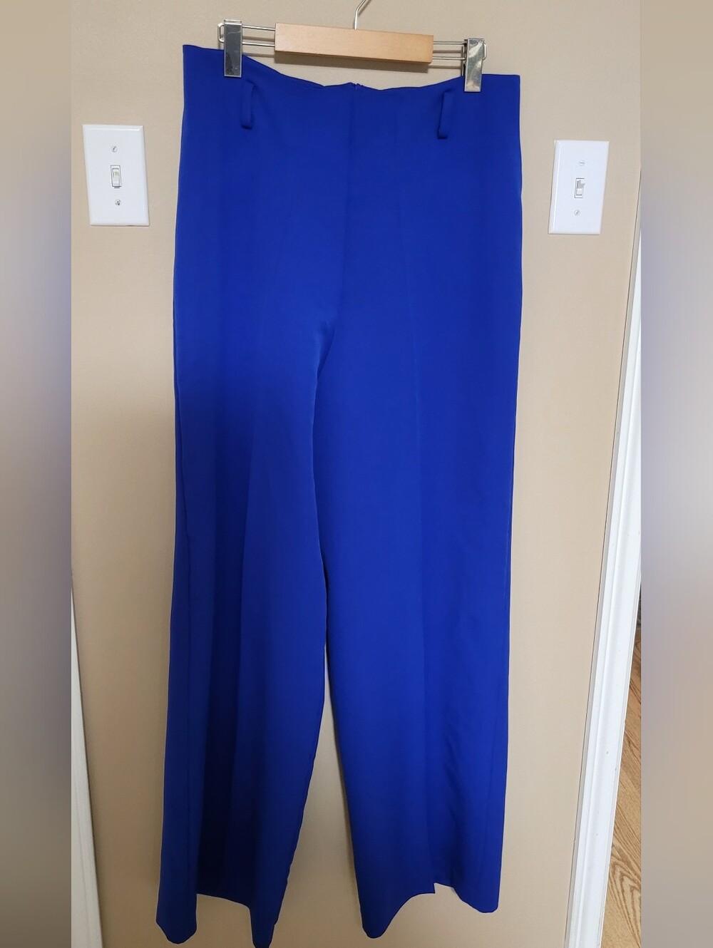 High-Rise Wide Leg Pants in Cobalt Blue